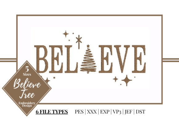 Believe Tree: A Heartfelt Christmas Embroidery Design