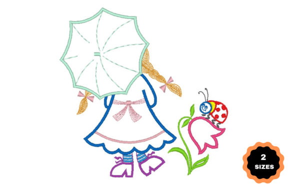 Cute Girl with an Umbrella: A Seasonal Embroidery Review