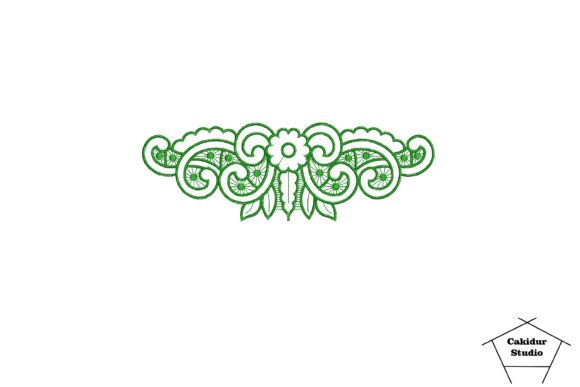 Green Floral Cloud: A Fresh Embroidery Design for Etsy Shops
