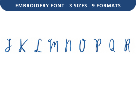 Reviewing Alphonsine Font Uppercase J to R for Embroidery