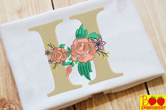 Reviewing the Letter H and Flower Embroidery Design